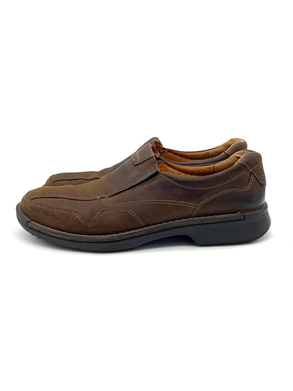 ECCO Fusion Slip On Loafers Men’s EU 46 Coffee Brown Nubuck Leather Comfort Shoe